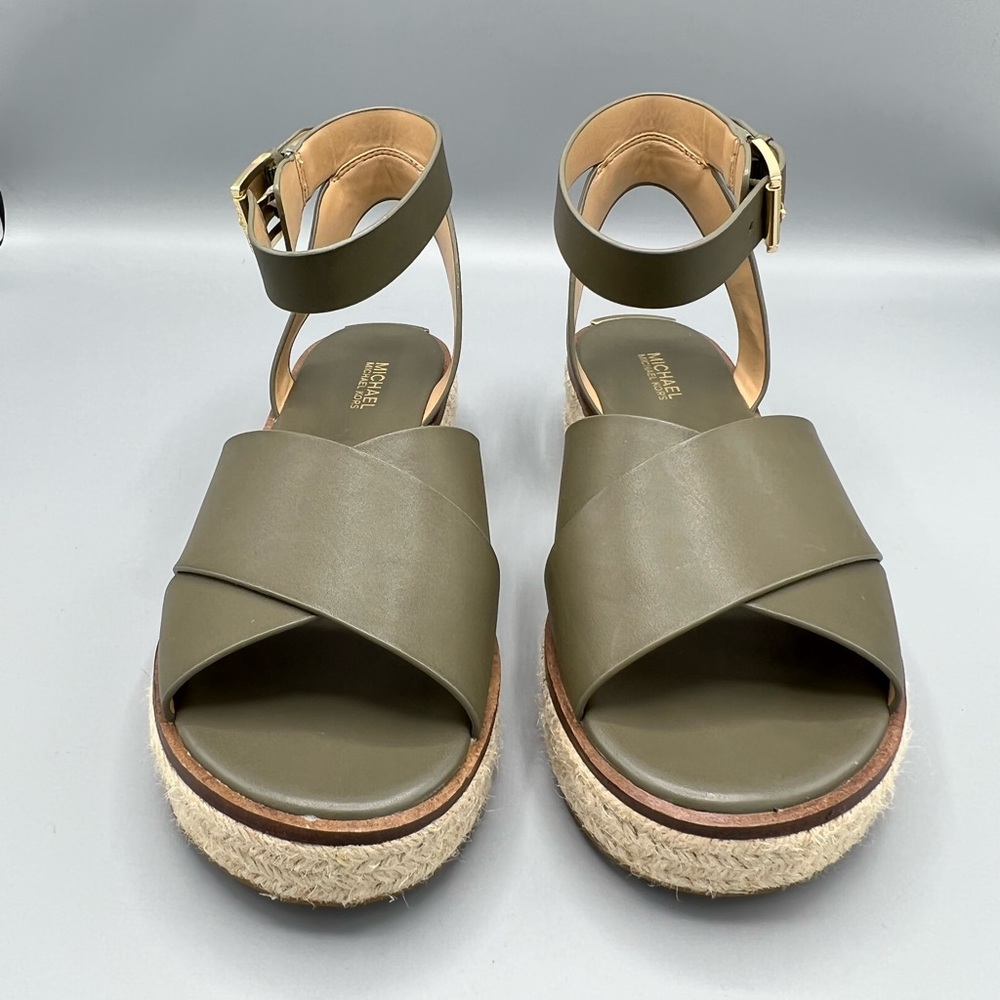 Micheal Kors ABBOTT LEATHER SANDAL 7.5M OLIVE